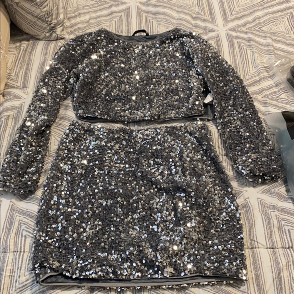 SHEIN Glittery two piece outfit size small
